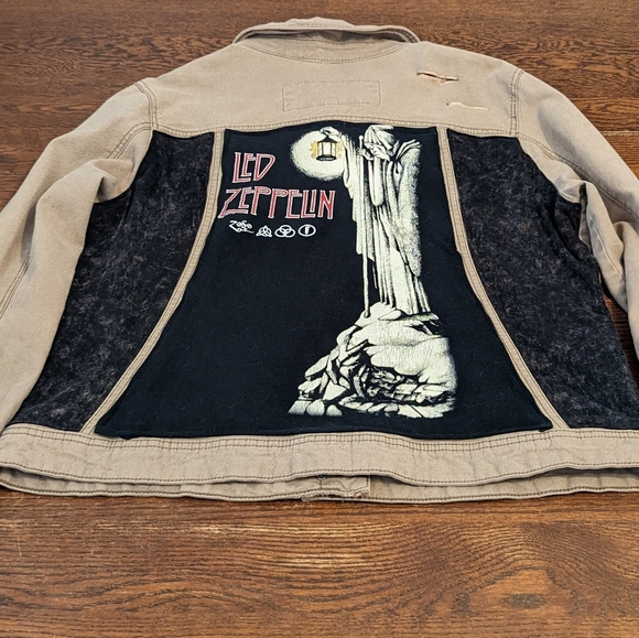 Led Zeppelin Beige Jean Jacket - Picture 2 of 7